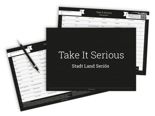 Take It Serious - Stadt Land Seriös - das lustige Stadt Land Fluss Spiel für Familien.