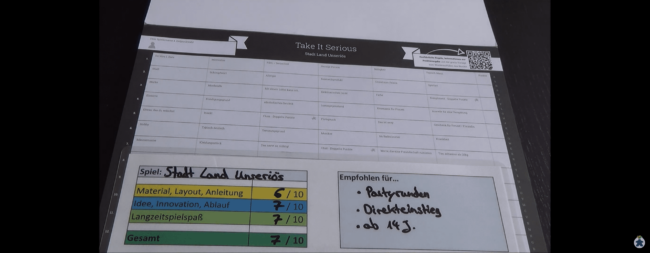 Stadt Land Unseriös wurde bei Spiel-mal-wieder-Brettspieltests genau unter die Lupe genommen.