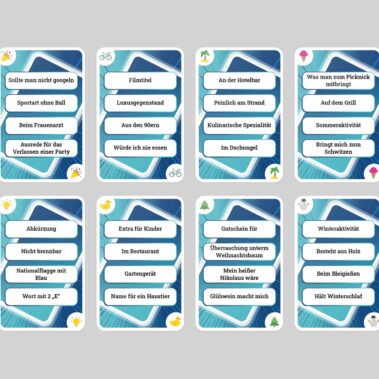Welche Kategorien spielt ihr heute? Stadt Land Unseriös Vollspeed passt sich perfekt an euch an. Für jede Spielrunde die richtigen Kategorien für maximalen Spielspaß.