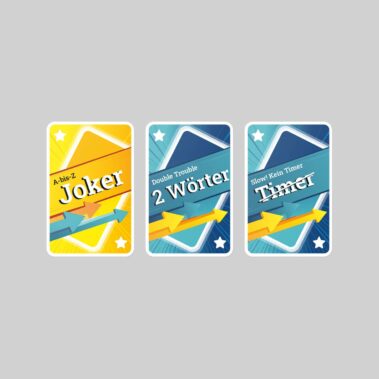 Mehr Abwechslung in jeder Runde Stadt Land Unseriös Vollspeed. Jokerkarten bringen euch Entspannung oder noch mehr Zeitdruck in das raketenschnelle Stadt Land Fluss Spiel
