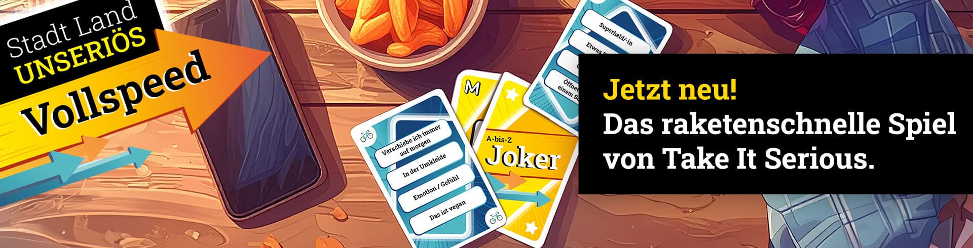 Jetzt neu! Das raketenschnelle Spiel von Take It Serious